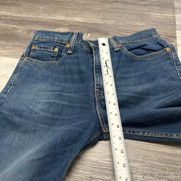 Levis 511 Dark Wash Faded Blue Mens 32x28 Slim Fit Stretch Denim Jeans Red Tab - Picture 9 of 11